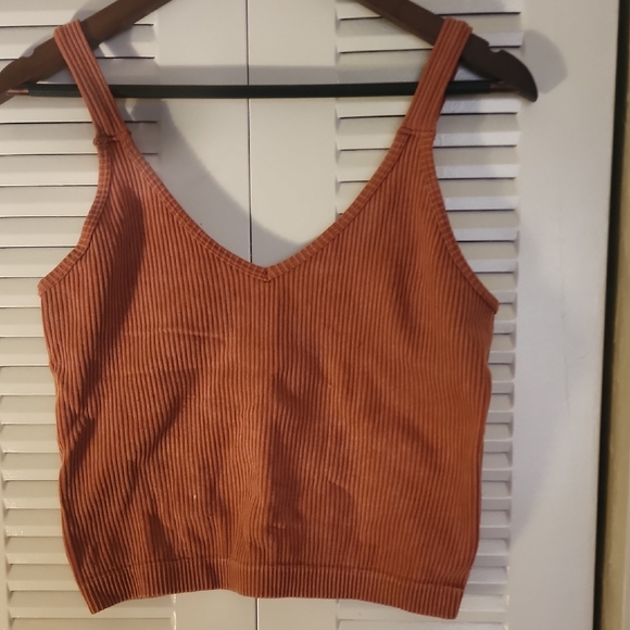 Women's Ribbed Rust Tank Top - Picture 1 of 2